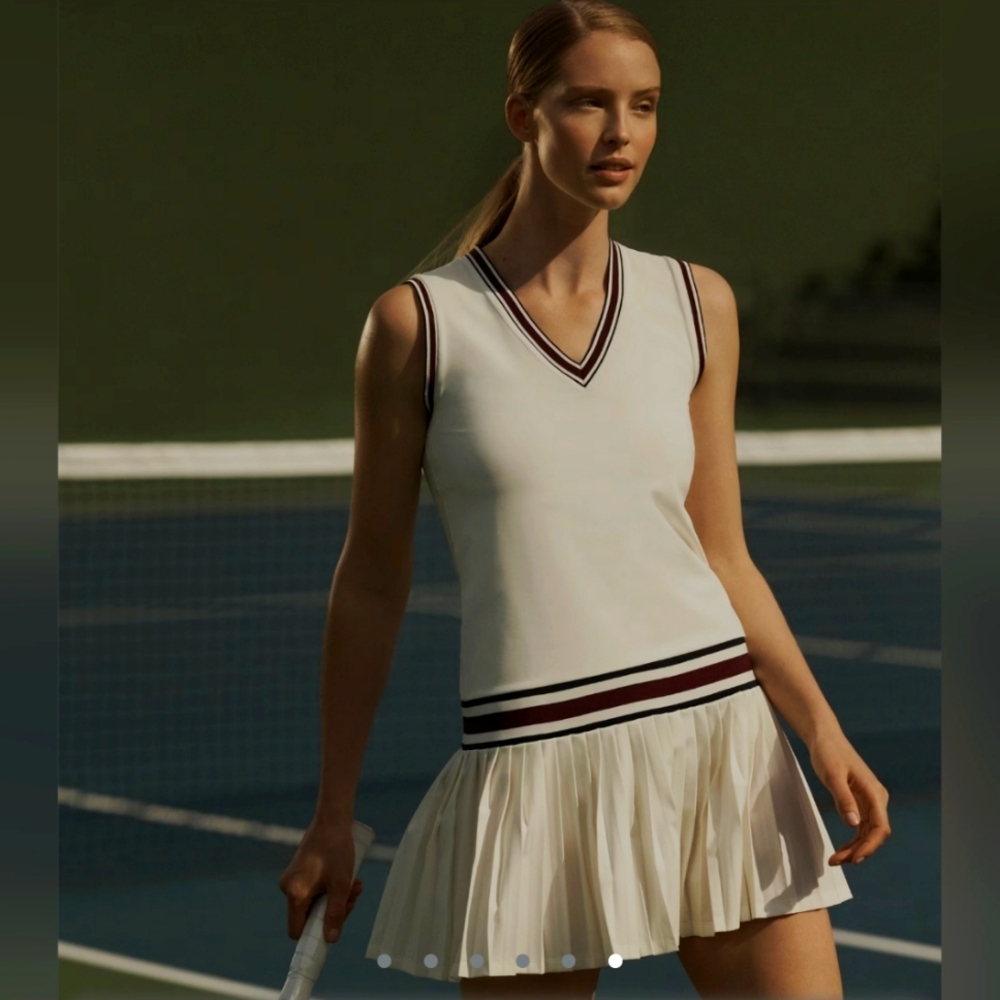 TORY BURCH PERFORMANCE V-NECK TENNIS DRESS